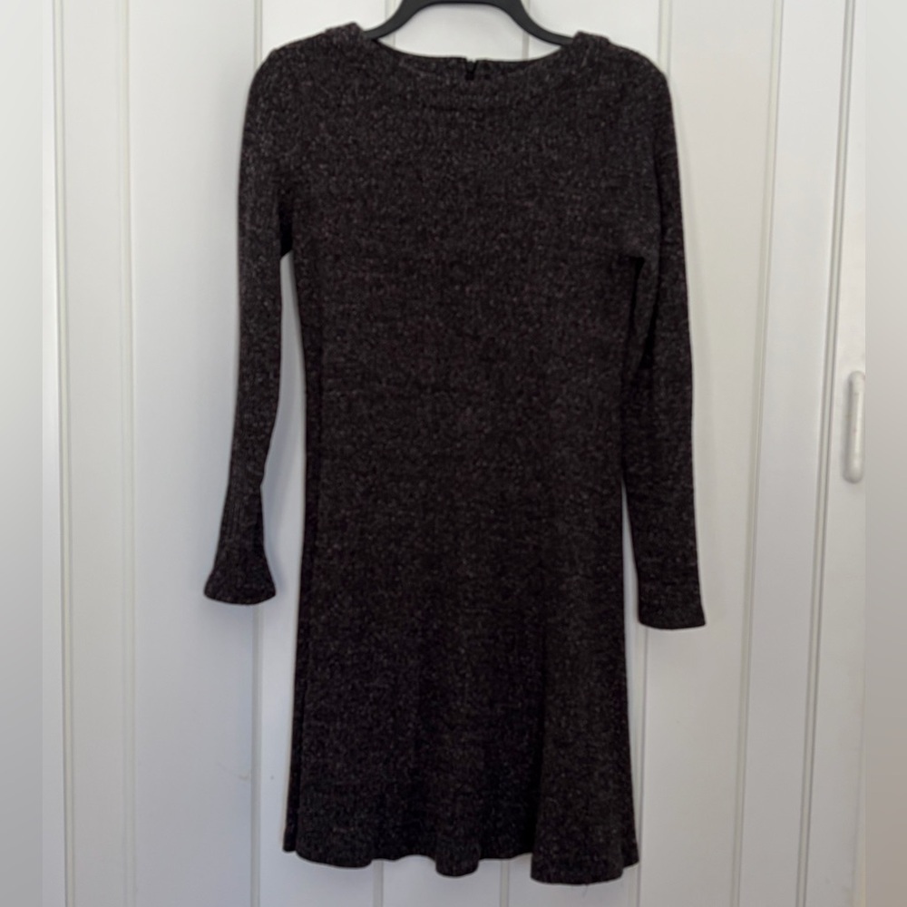 Chaps Charcoal Long Sleeve Dress